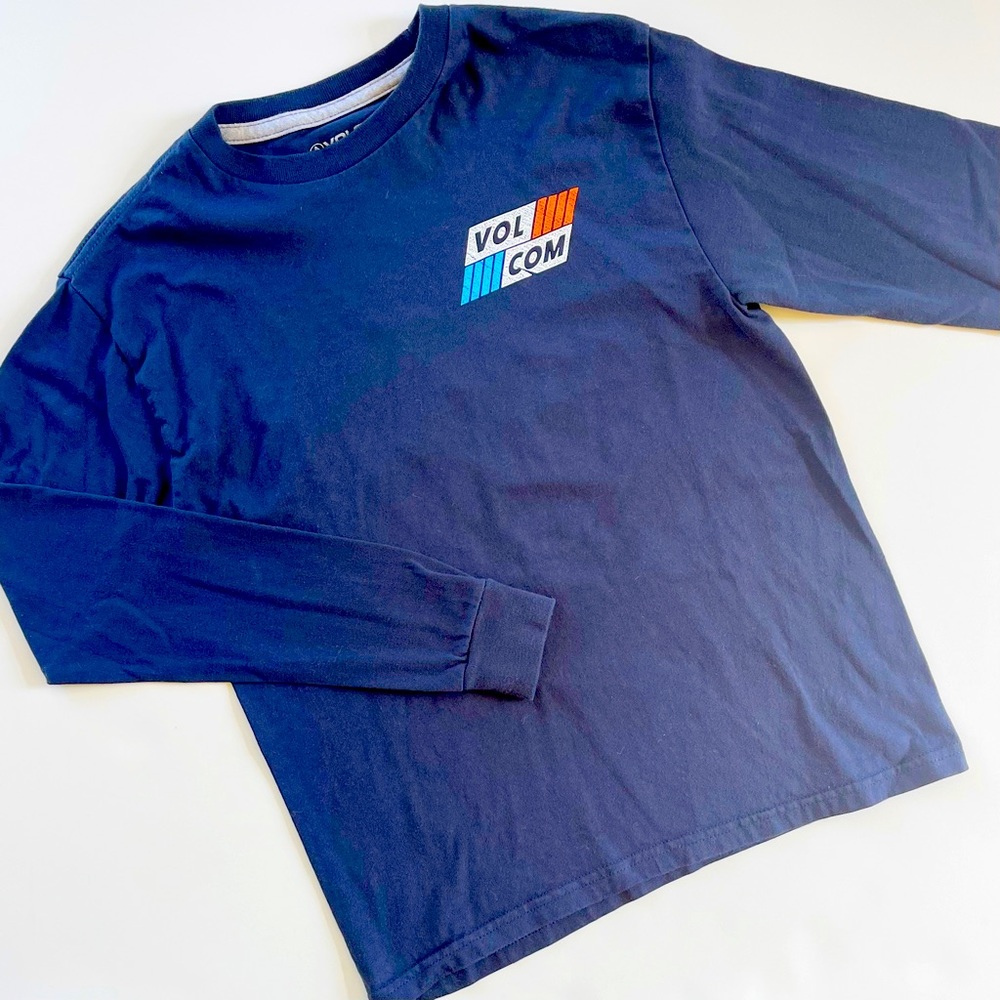 Boys Navy Blue Volcom Long Sleeve T-Shirt